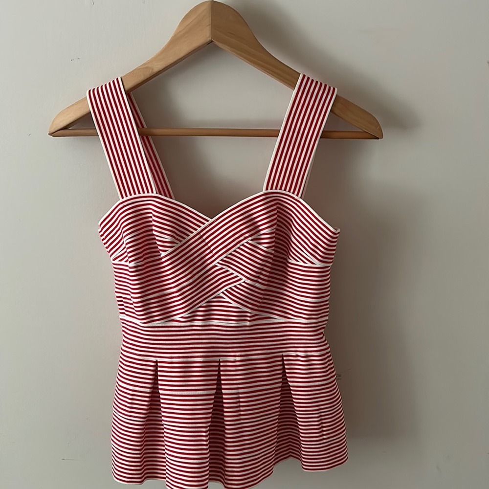 Anthropologie HD in Paris Peplum Stripe Top